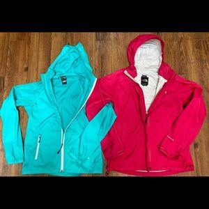 Two pairs of North Face Rain Jackets